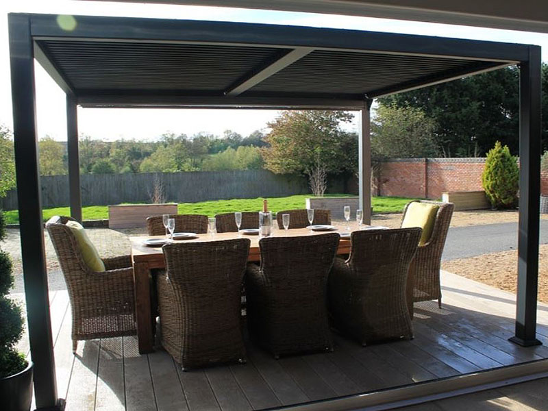 Bioklimatska pergola gazebo za SPA masažni bazen 3 x 4 m - Slika 37