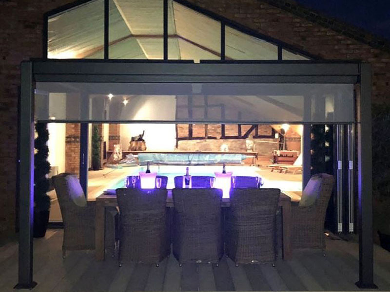 Bioklimatska pergola gazebo za SPA masažni bazen 3 x 4 m - Slika 34